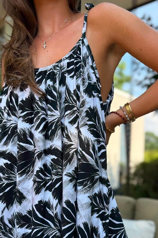 Tie Shoulder Maxi Dress Black